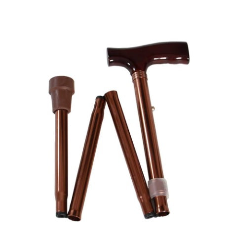 Bastón Ortopédico Plegable de Aluminio - Color Cobre (Ajustable y Portátil)