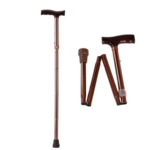 Bastón Ortopédico Plegable de Aluminio - Color Cobre (Ajustable y Portátil)