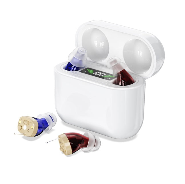 Audífono Intra-auricular ITE Recargable | Potencia Ajustable (Compatible con Lentes)