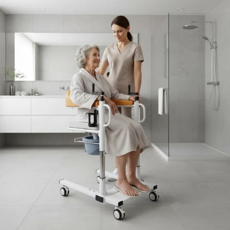 Silla de Transferencia Hidráulica Multifunción 4-en-1 | Grado Clínico Certificado (STM-01A)